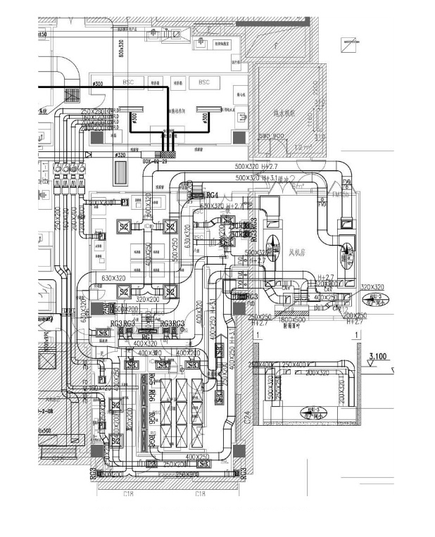干細胞實(shí)驗室凈化空調系統布局圖
